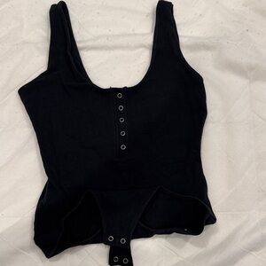 Abercrombie & Fitch Black Sleeveless Bodysuit